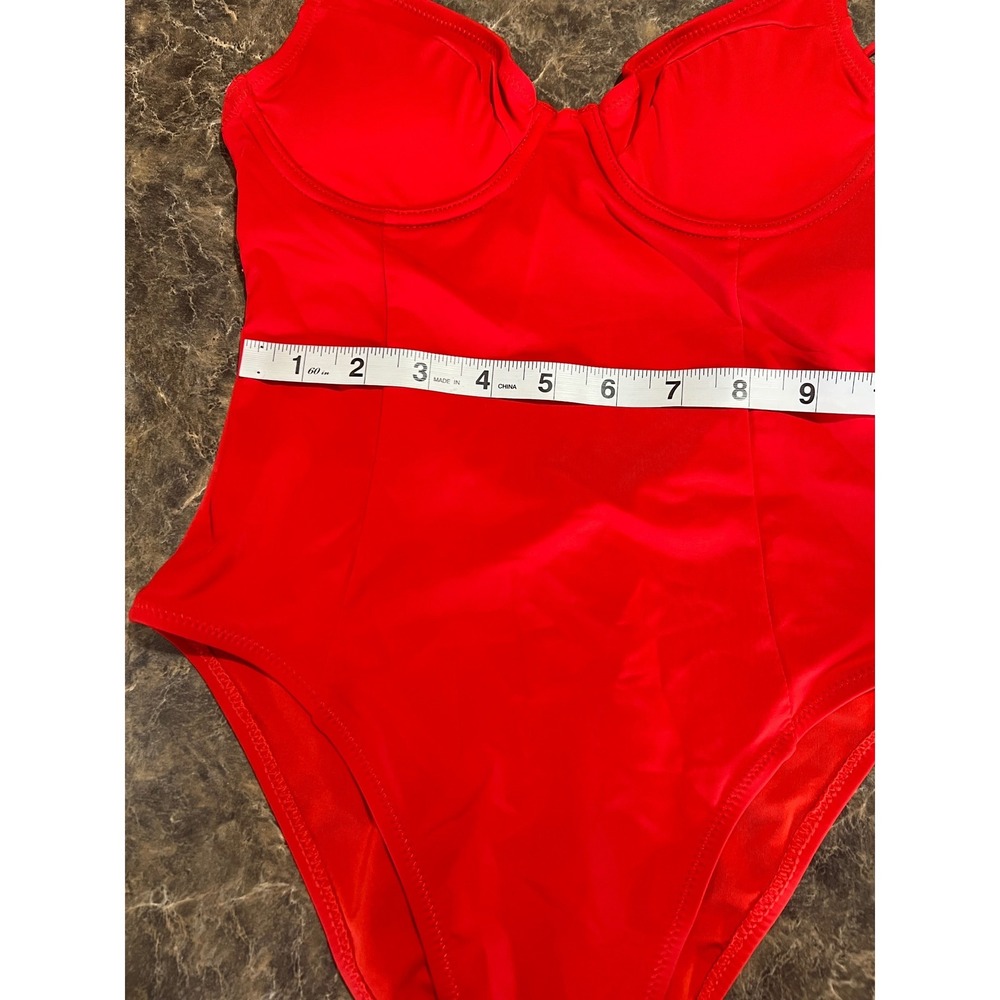 Good American Always Fits Underwire One Piece Swimsuit Bright Poppy Red Size 0 - Picture 3 of 8